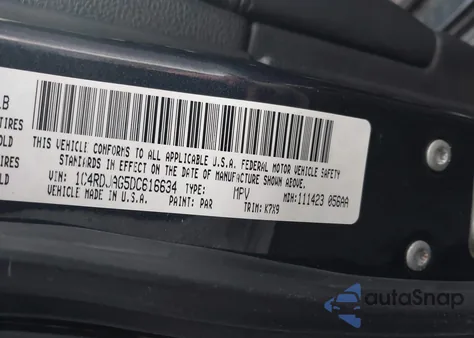 2013 Dodge Durango Sxt from USA, damaged, VIN 1C4RDJAG5DC616634
